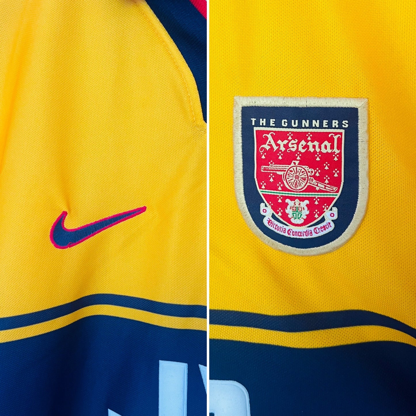 Arsenal away football shirt 1998/99 Bergkamp XL