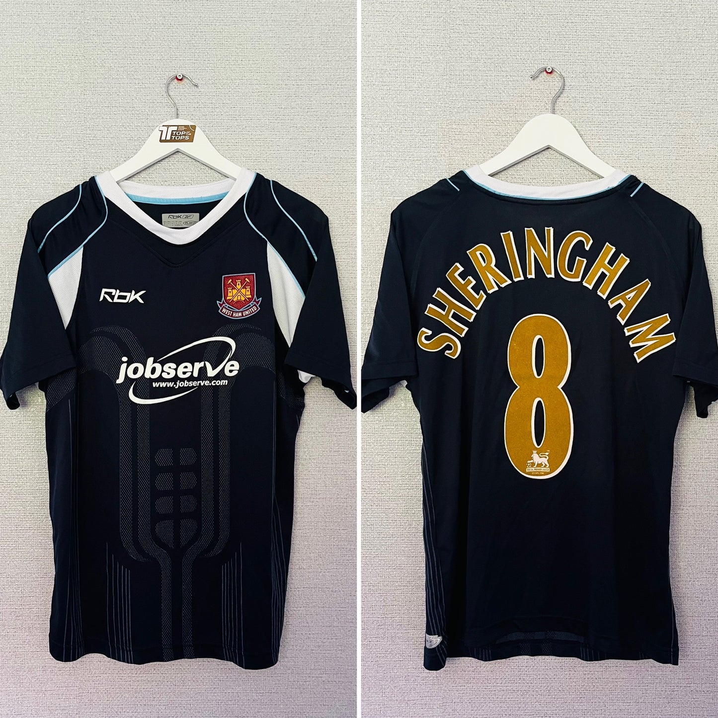 West Ham United away football shirt 2006/07 Sheringham Medium