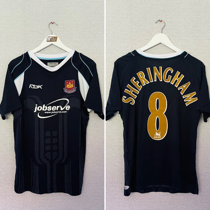 West Ham United away football shirt 2006/07 Sheringham Medium