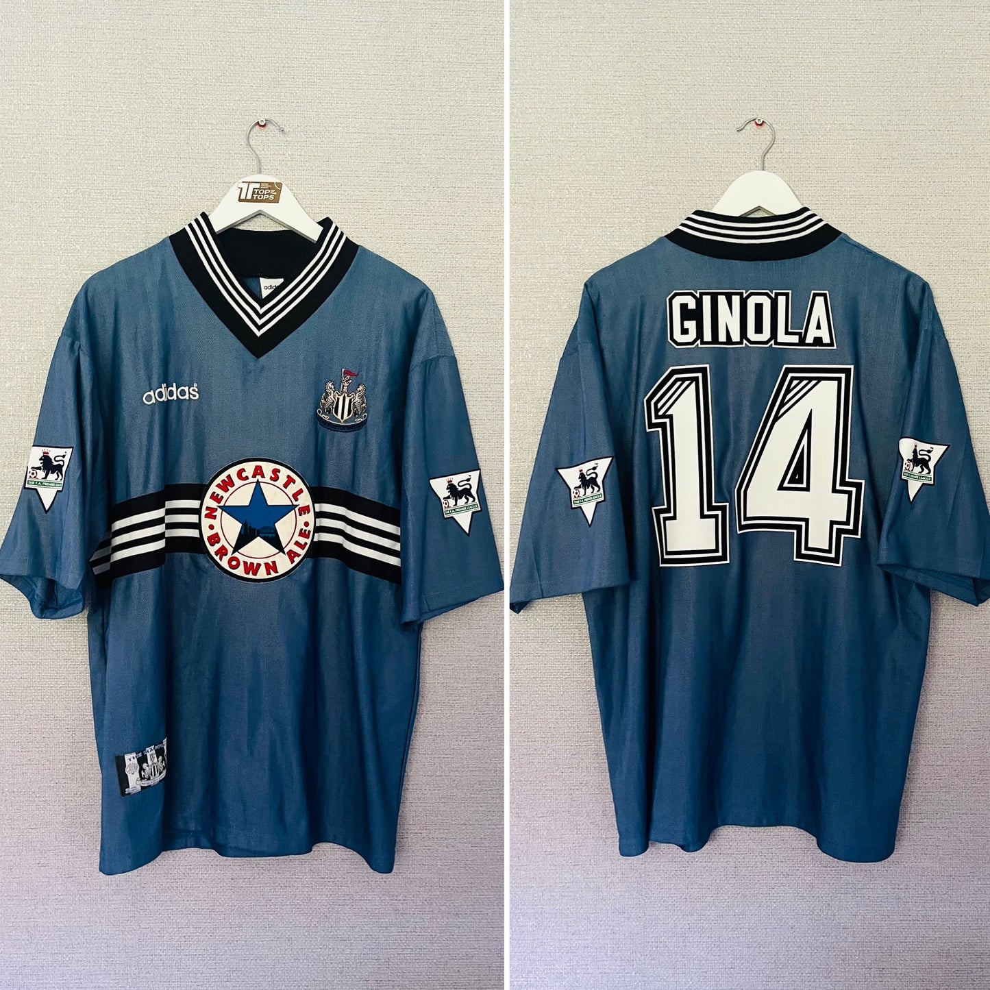 Newcastle United away football shirt 1996/97 Ginola XL