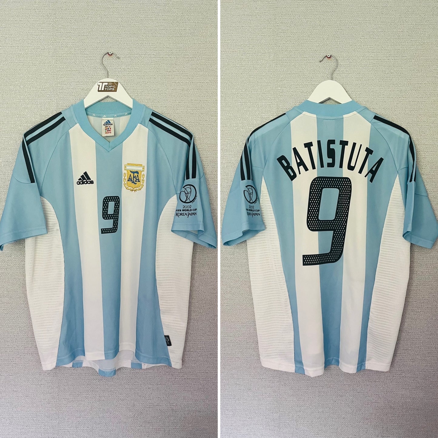 Argentina home football shirt     W/C 2002 Batistuta Large