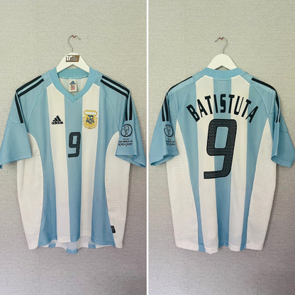 Argentina home football shirt     W/C 2002 Batistuta Large