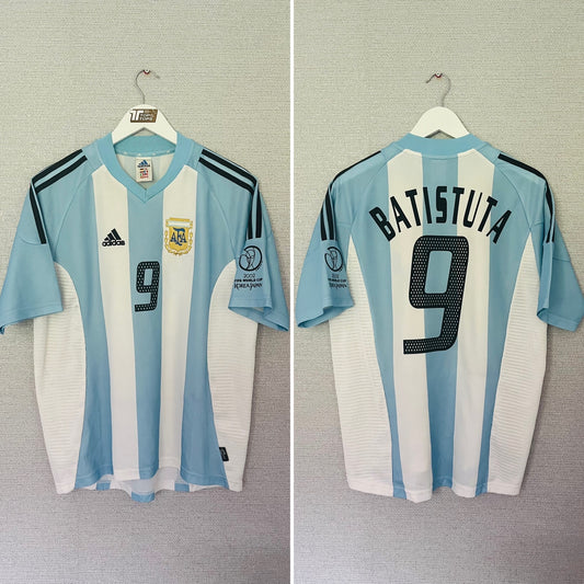 Argentina home football shirt     W/C 2002 Batistuta Large