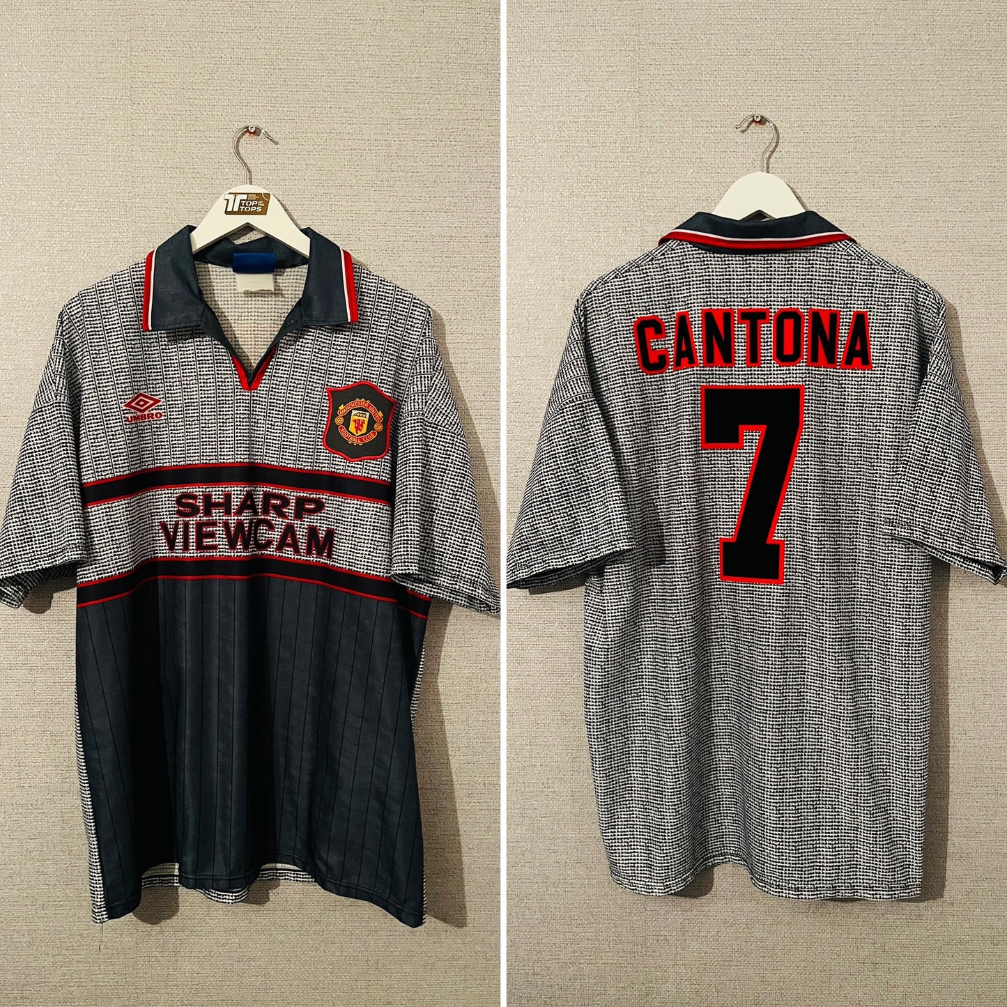 Manchester United away football shirt 1995/96 Cantona XL