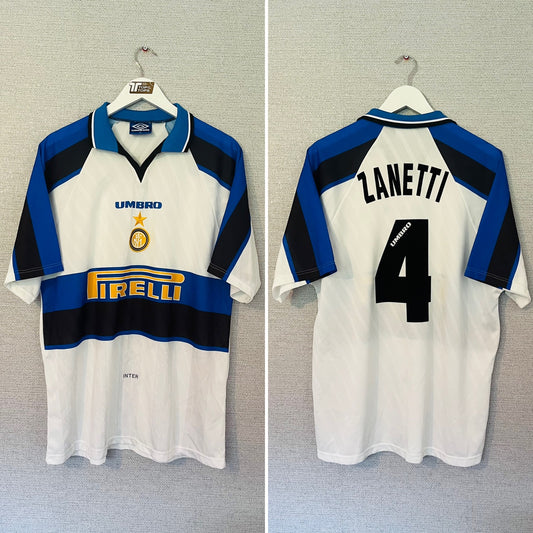 Inter Milan away football shirt 1996/97 Zanetti XL