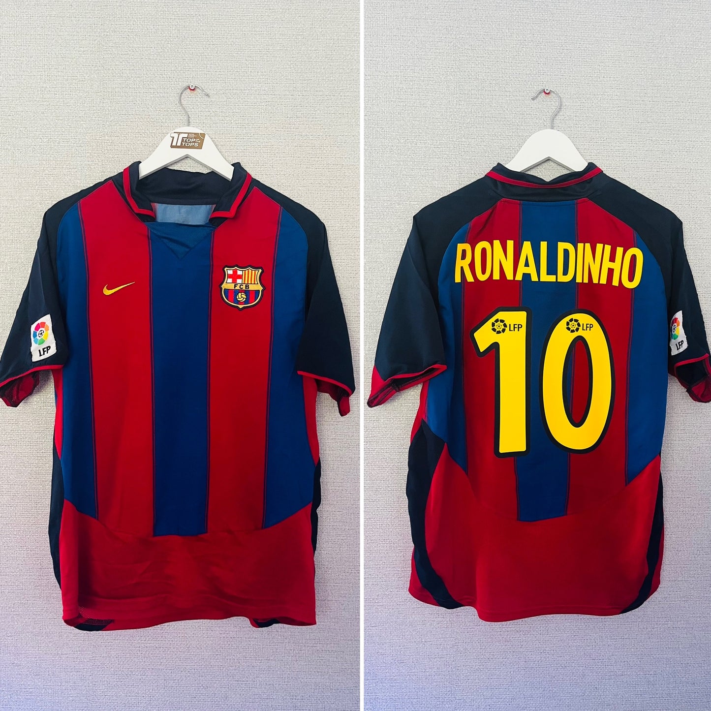 Barcelona home football shirt 2003/04 Ronaldinho Medium
