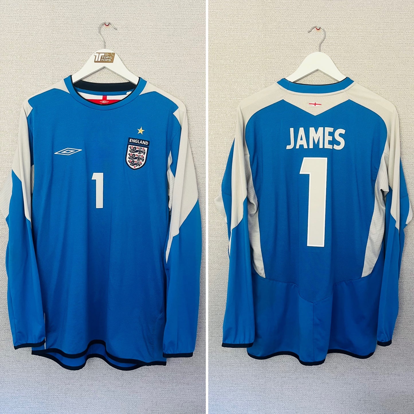 England goalkeeper football shirt Euro 2004 James Large