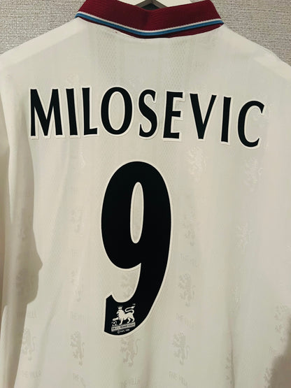 Aston Villa away football shirt 1997/98 Milosevic Large