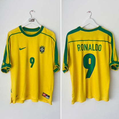 Brazil home football shirt         W/C 1998 Ronaldo Large