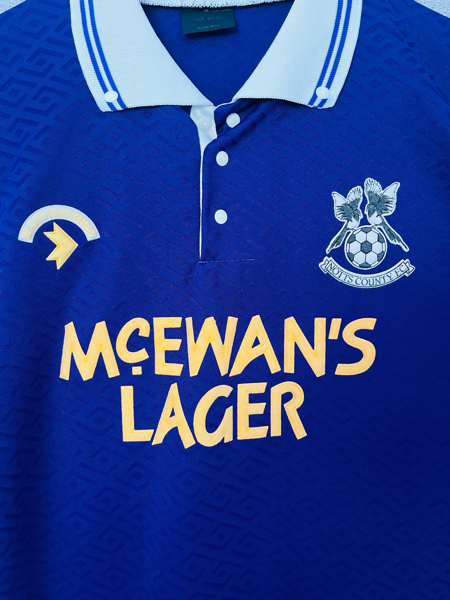 Notts County away football shirt 1991/93 Large