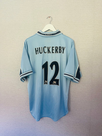 Leeds United away football shirt 1999/2000 Huckerby Large