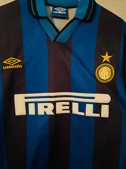 Inter Milan home football shirt 1995/96 Zanetti Large