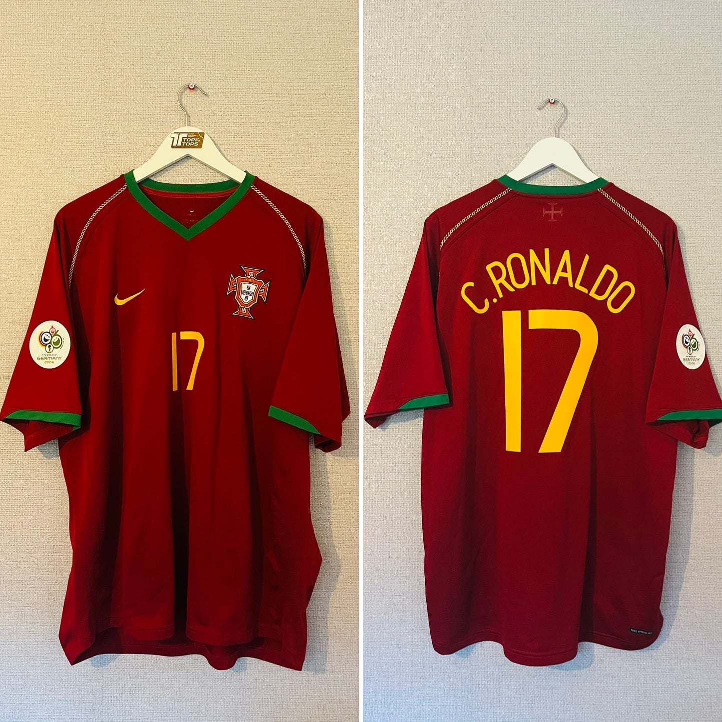 Portugal home football shirt W/C 2006 Ronaldo XXL