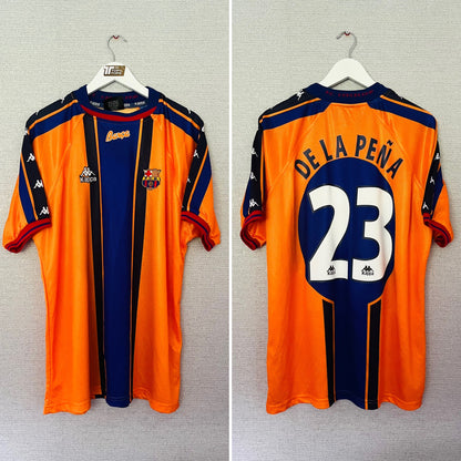 Barcelona away football shirt 1997/98 De La Pena XXL