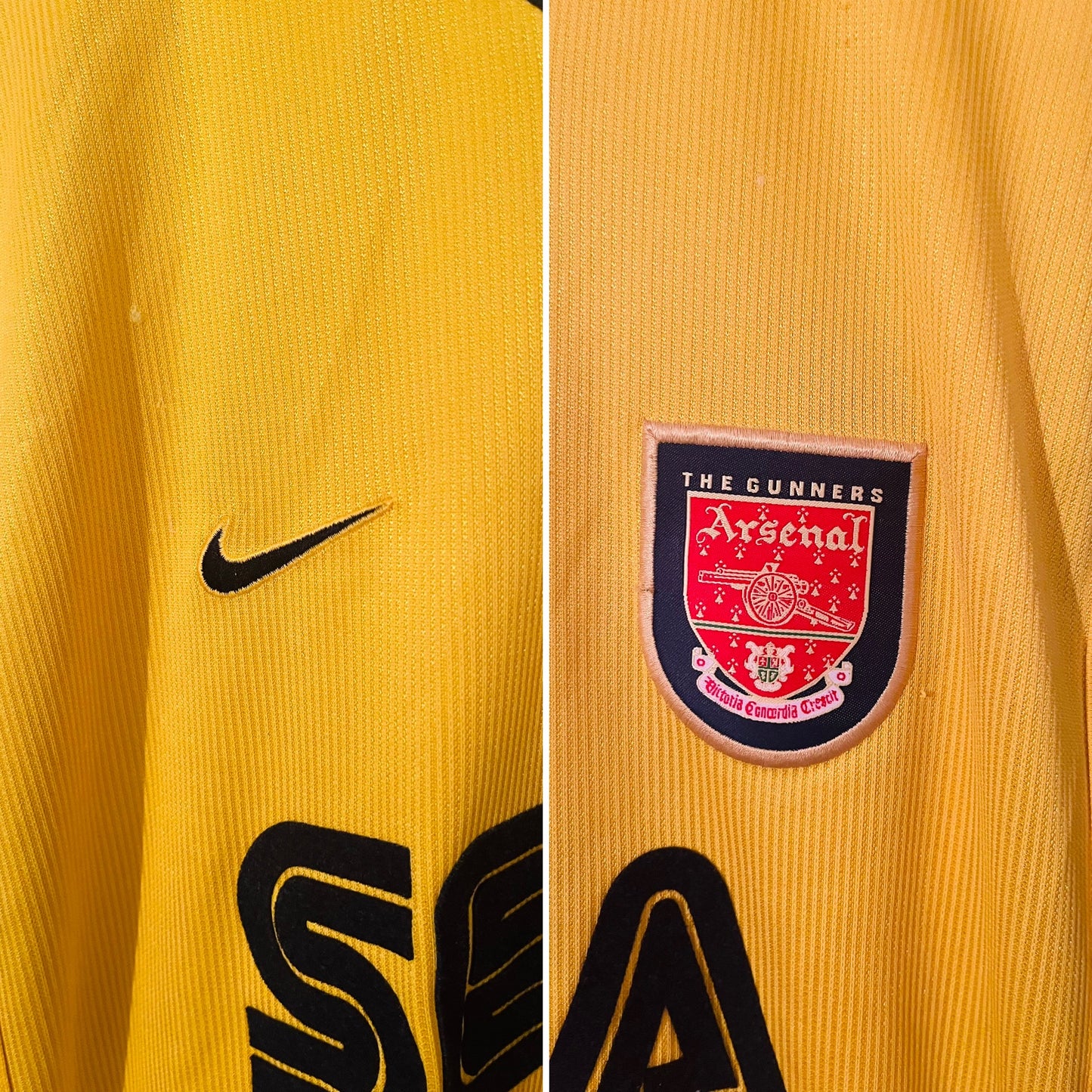 Arsenal away football shirt 1999/2001 Bergkamp XL