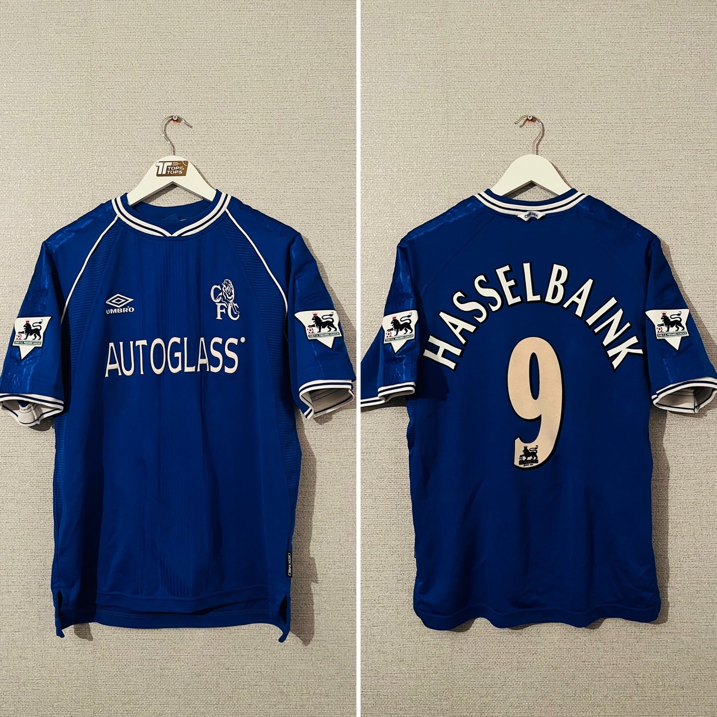 Chelsea home football shirt 1999/2001 Hasselbaink Medium
