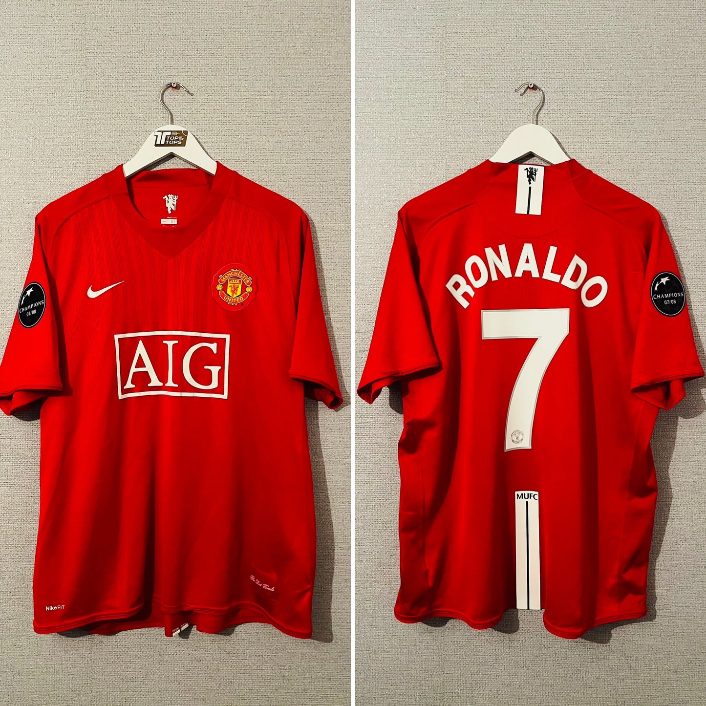 Manchester United home football shirt 2008/09 CR7 XL