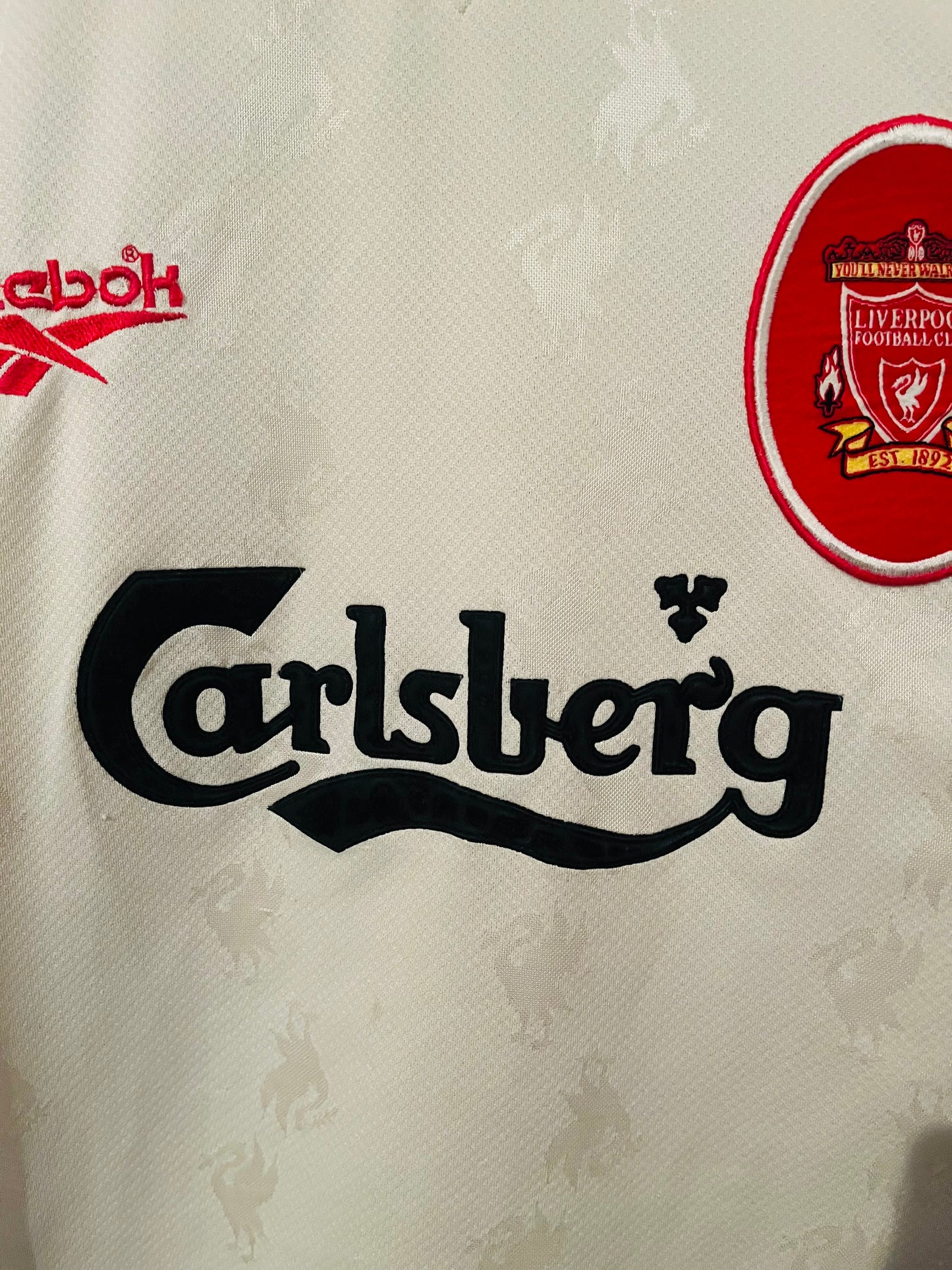Liverpool away football shirt 1996/97 Redknapp Medium