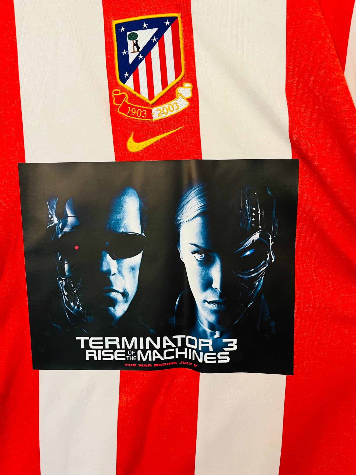 Atletico Madrid home centenary football shirt 2003/04 Torres Large