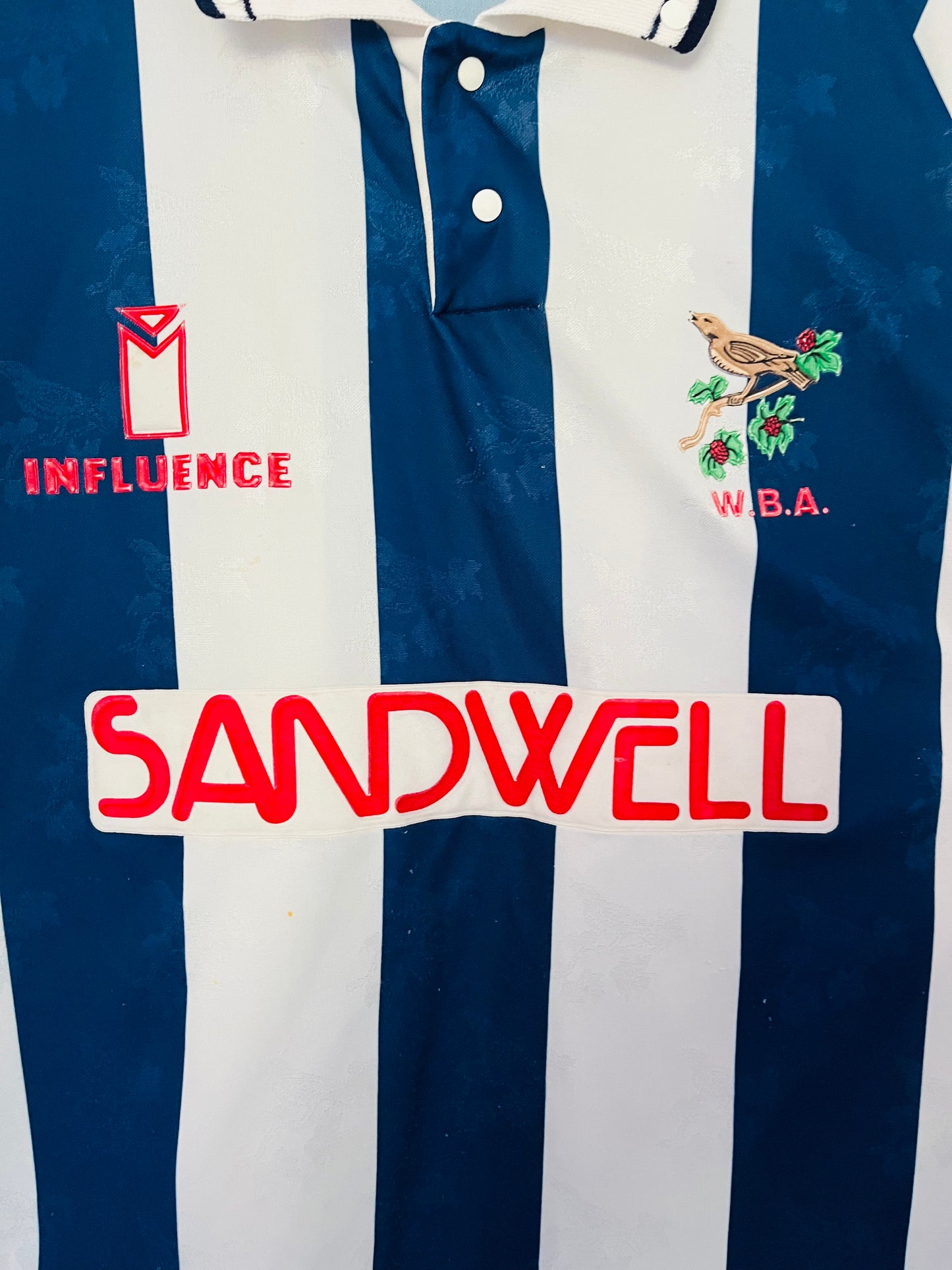 West Bromwich Albion home football shirt 1991/92 Large
