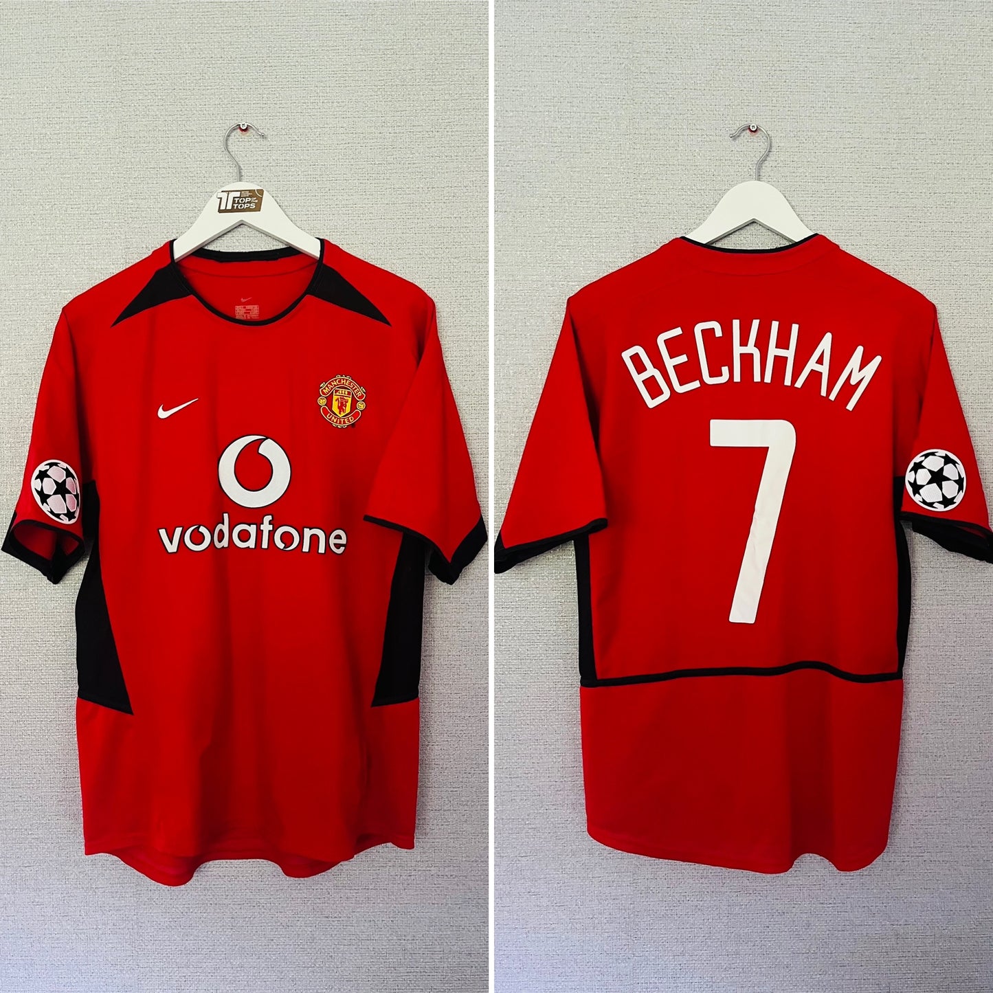 Manchester United home football shirt 2002/03 Beckham Small
