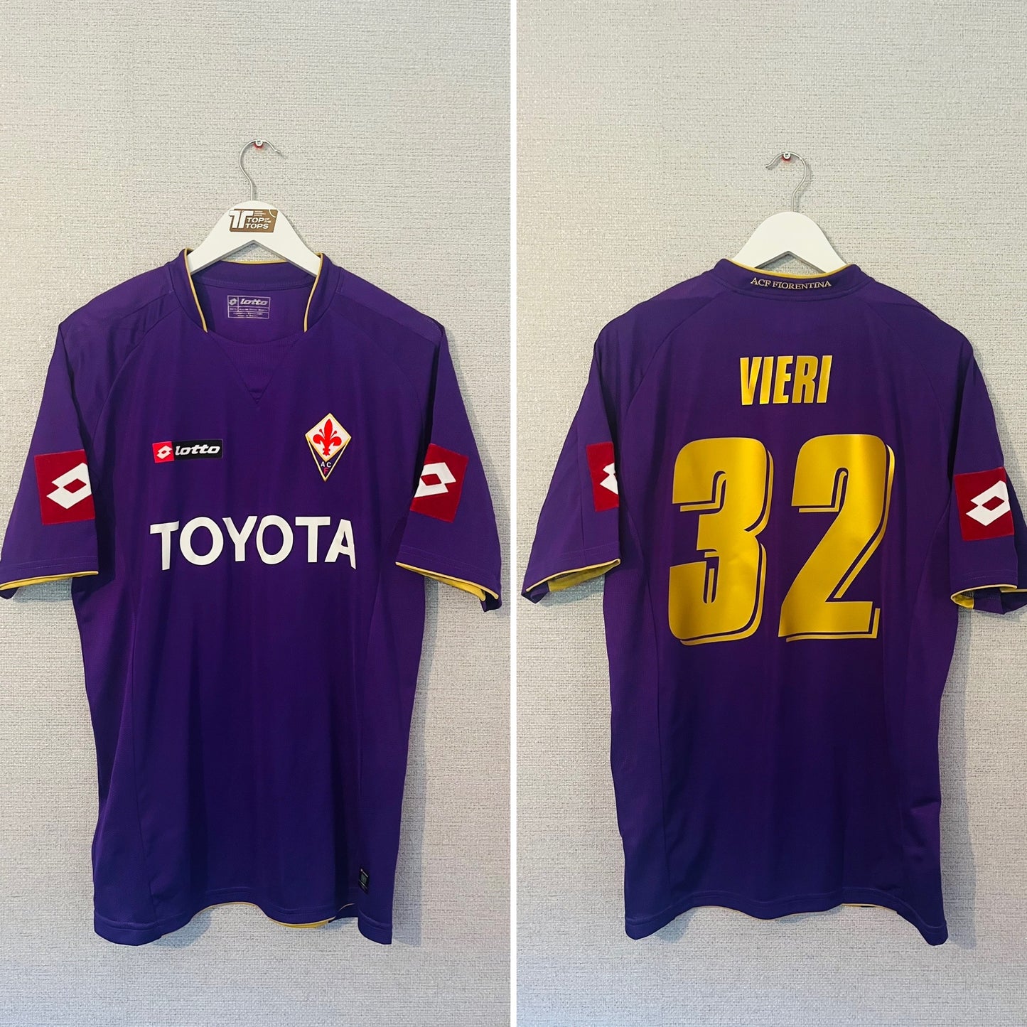 Fiorentina home football shirt 2007/08 Vieri Large