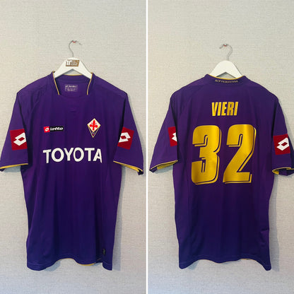 Fiorentina home football shirt 2007/08 Vieri Large