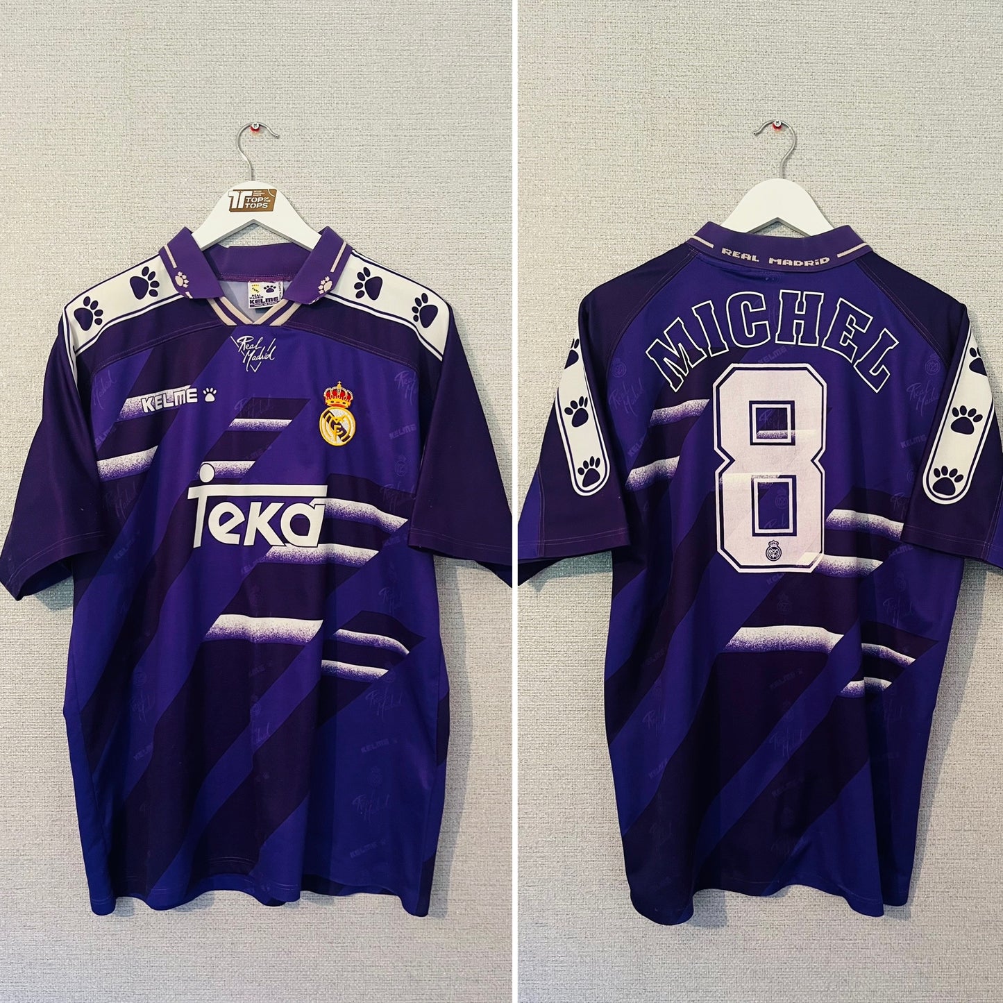 Real Madrid away football shirt 1994/96 Michel XL