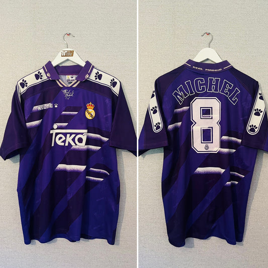 Real Madrid away football shirt 1994/96 Michel XL