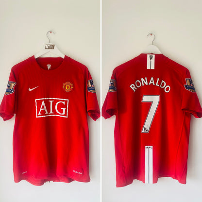 Manchester United home football shirt 2007/08 CR7 Medium