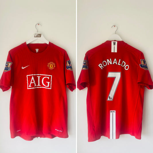 Manchester United home football shirt 2007/08 CR7 Medium