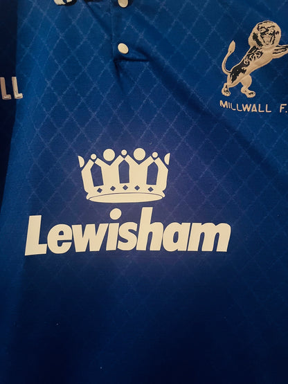 Millwall home football shirt 1990/91 Large