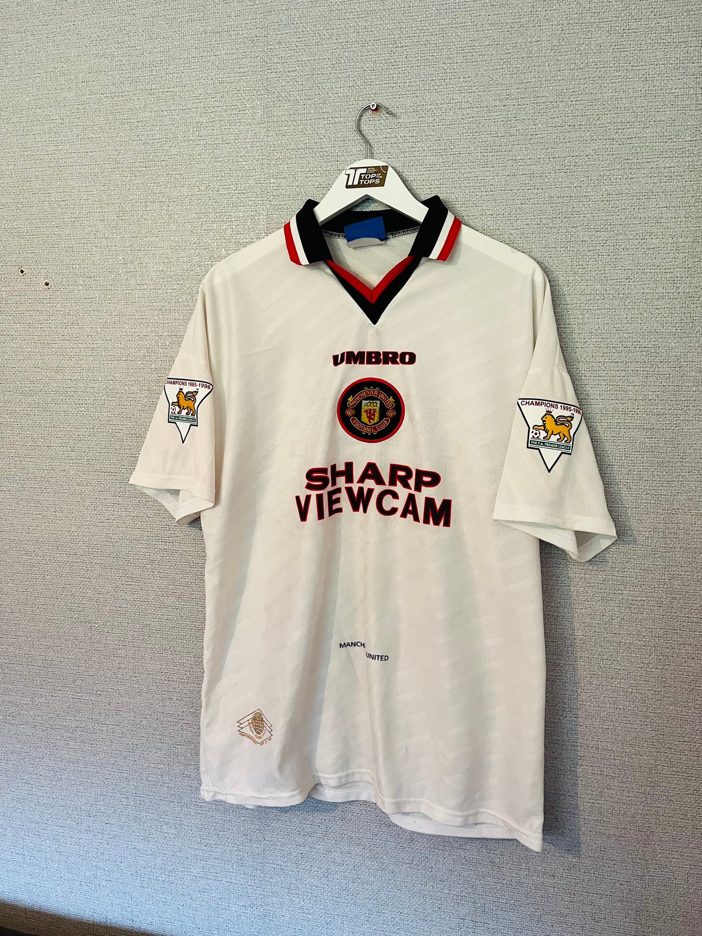 Manchester United away football shirt 1996/97 Cantona XL