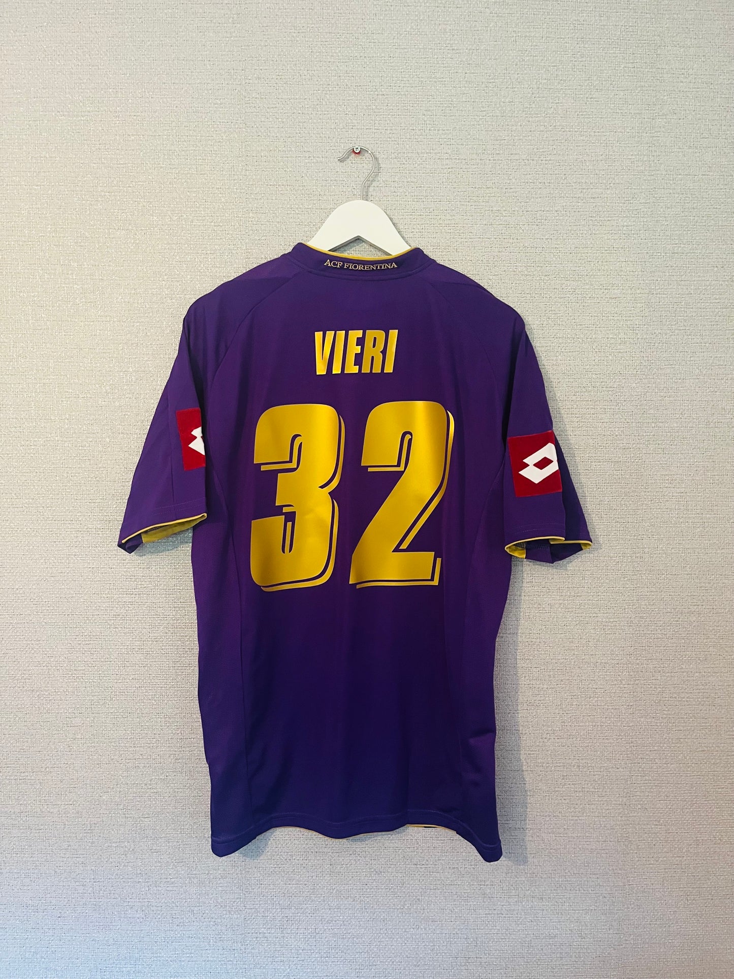 Fiorentina home football shirt 2007/08 Vieri Large
