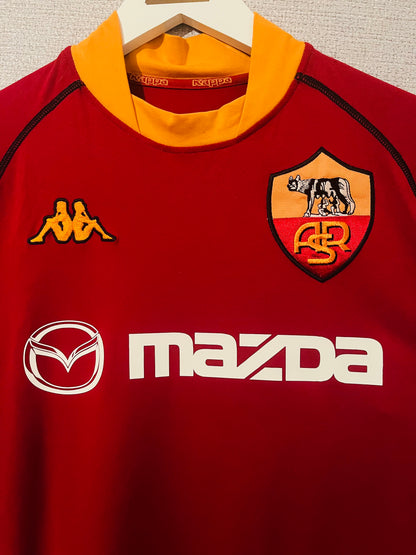 Roma home football shirt 2002/03 Montella Large