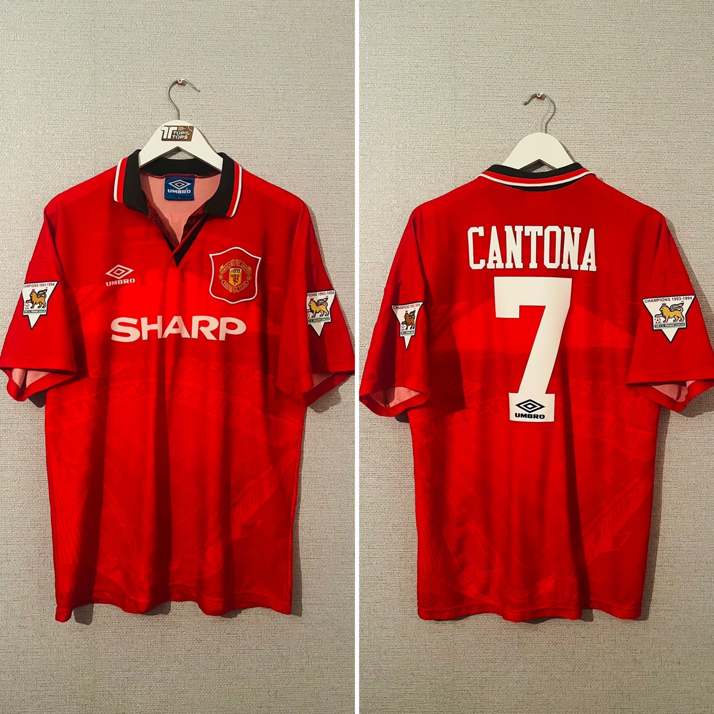 Manchester United home football shirt 1994/95 Cantona Large
