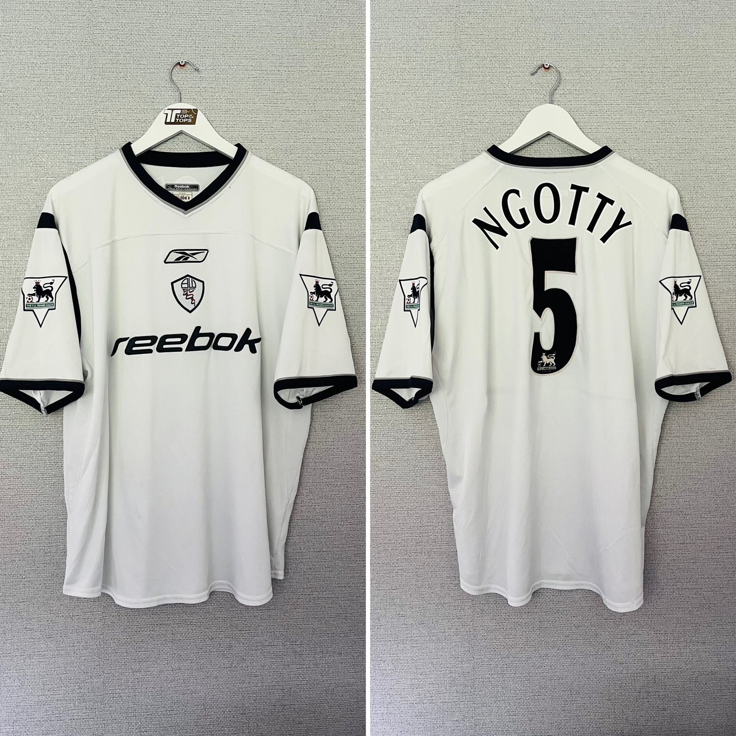 Bolton Wanderers home football shirt 2002/03 Ngotty XL