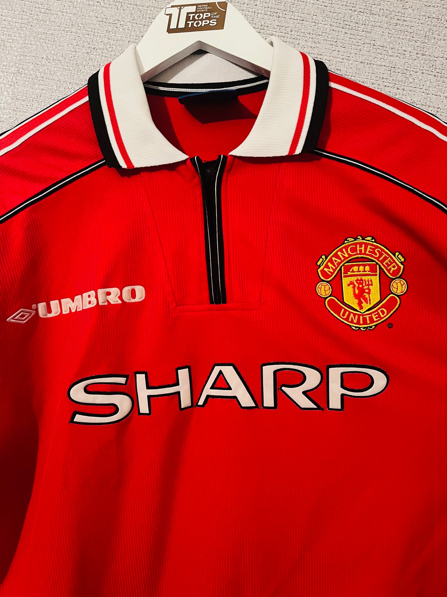Manchester United home football shirt 1998/99 Beckham Medium