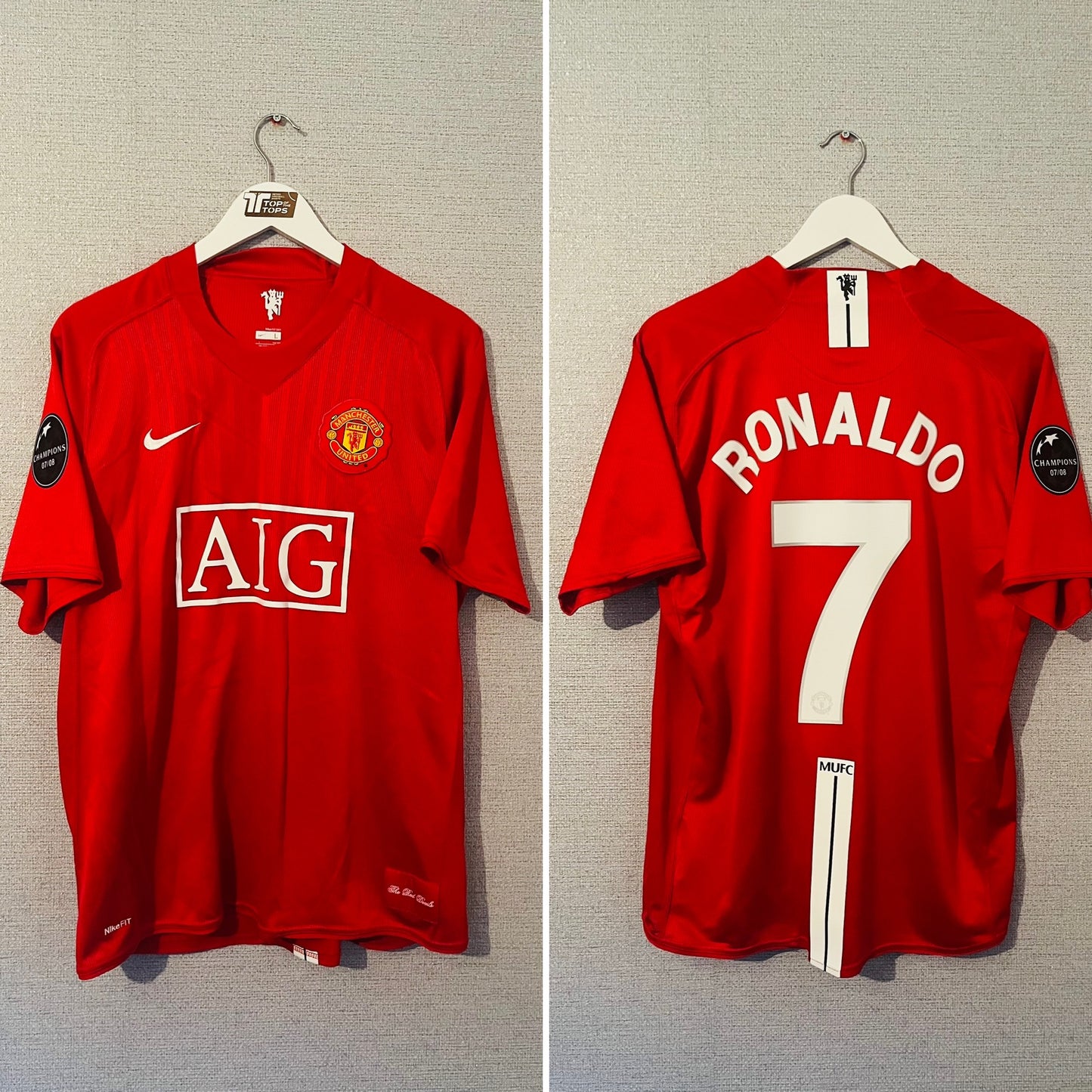 Manchester United home football shirt 2008/09 CR7 Large