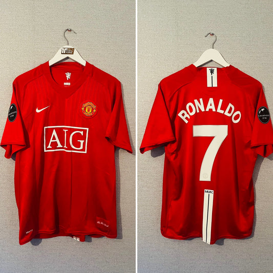 Manchester United home football shirt 2008/09 CR7 Large