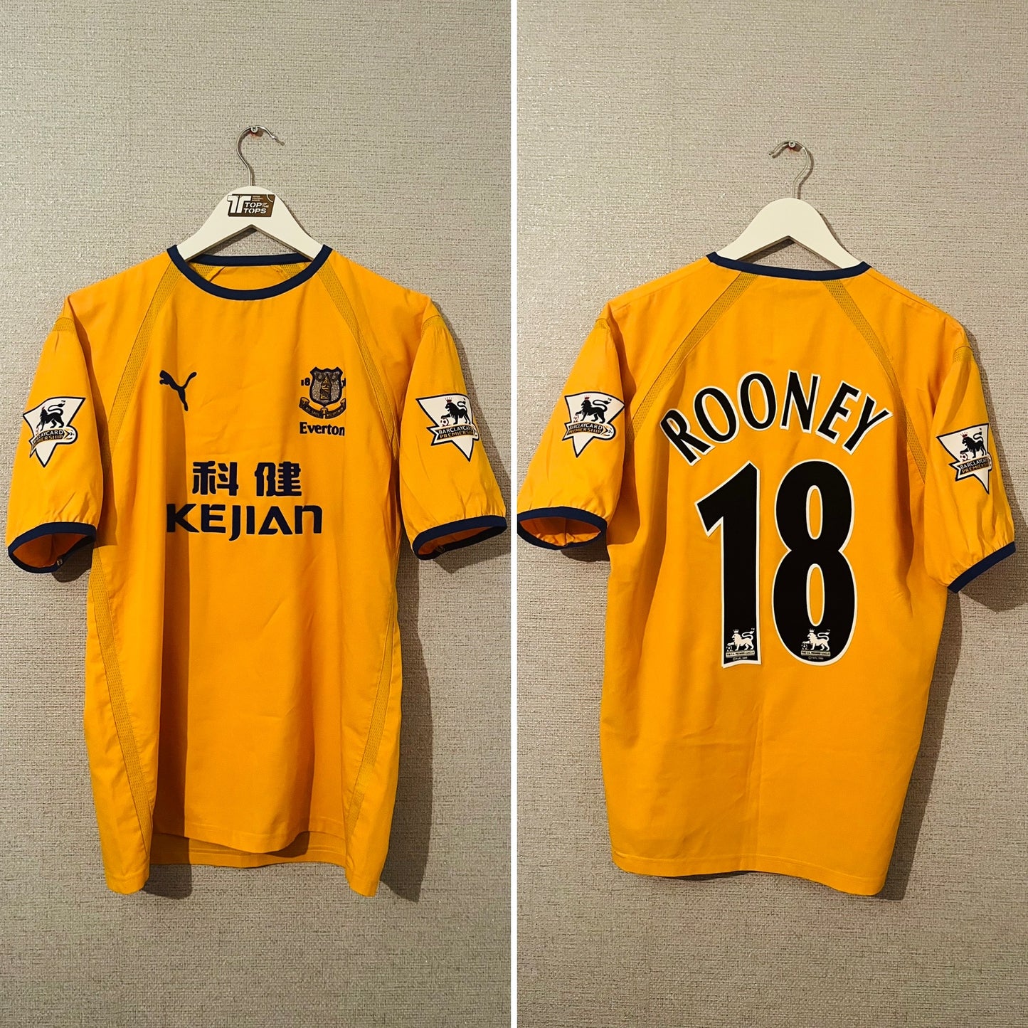 Everton away football shirt 2003/04 Rooney Medium
