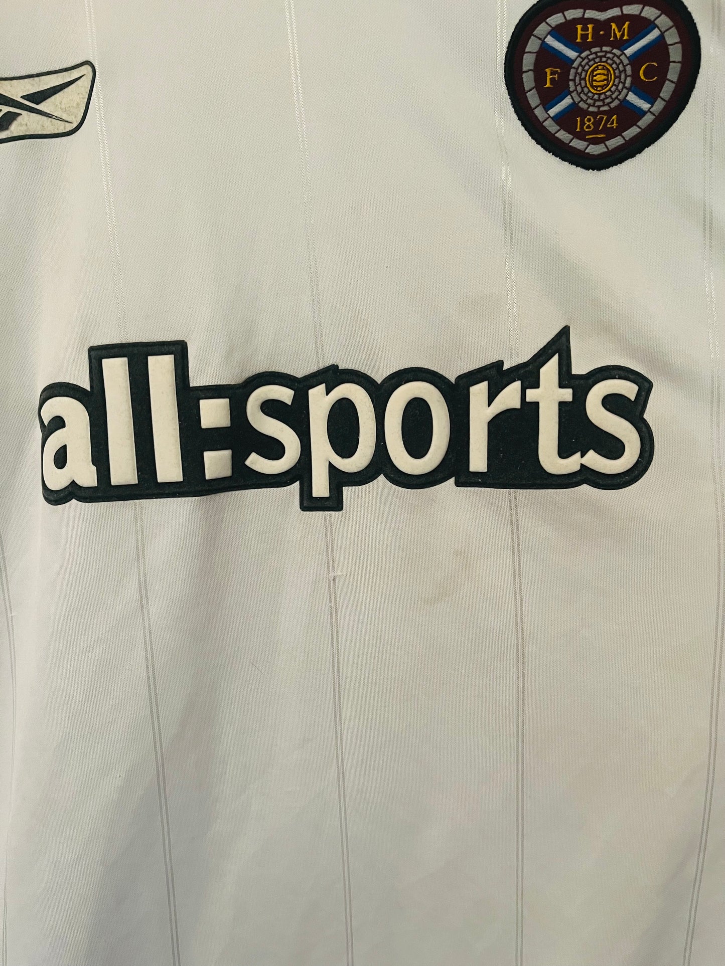 Heart of Midlothian Hearts away football shirt 2003/04 De Vries XL