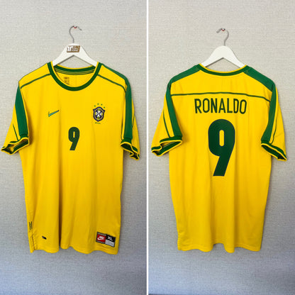 Brazil home football shirt W/C 1998 R9 official re issue XL