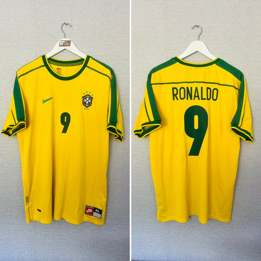 Brazil home football shirt W/C 1998 R9 official re issue XL