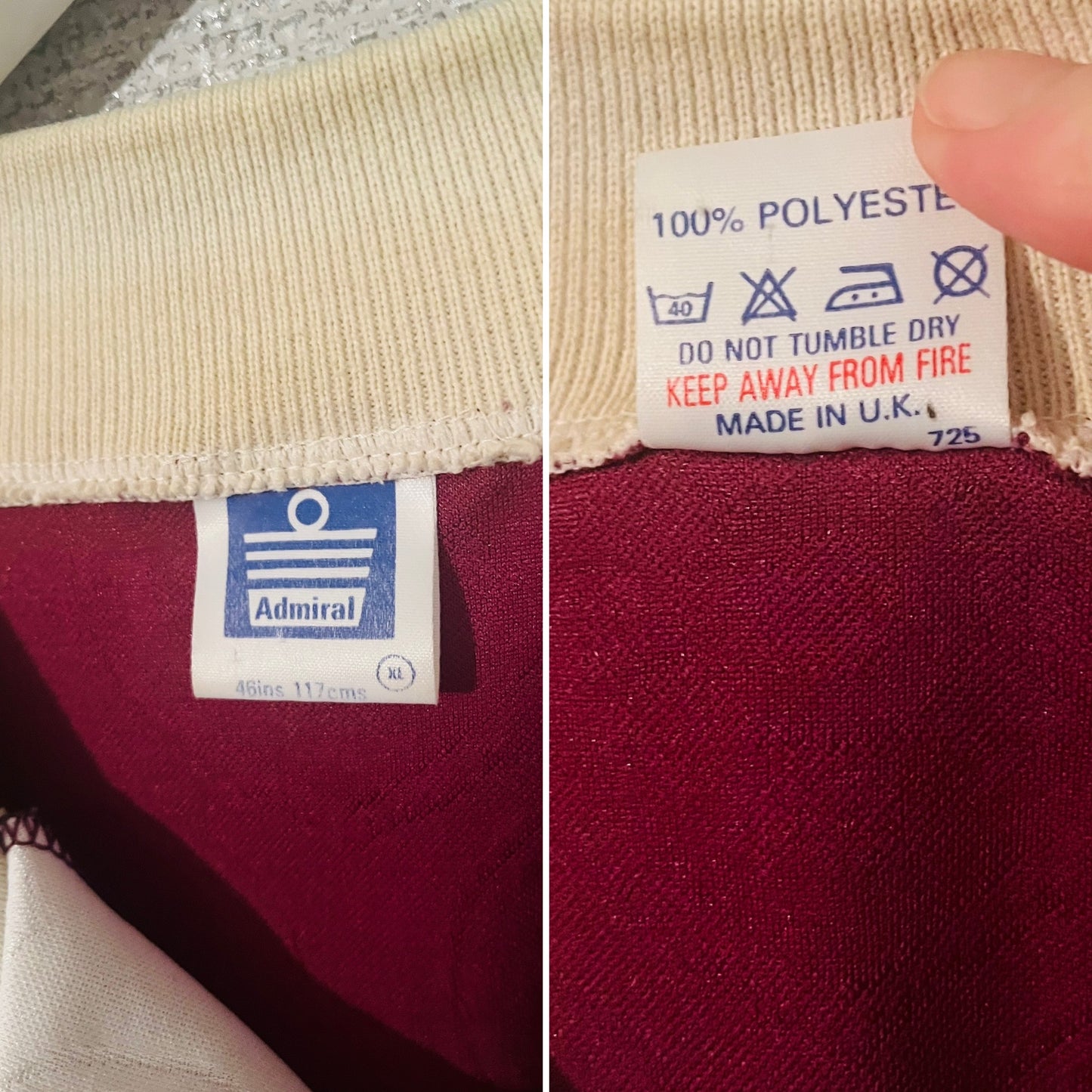 Heart of Midlothian Hearts home football shirt 1991/92 XL