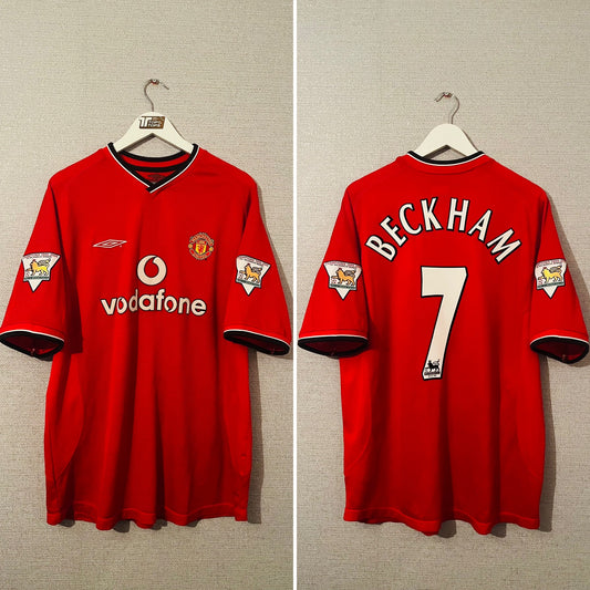 Manchester United home football shirt 2000/01 Beckham XL