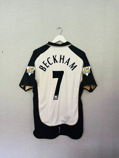 Manchester United away reversible football shirt
2001/02 Beckham Large