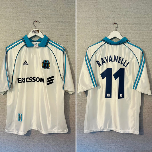 Olympique Marseille home football shirt 1998/99 Ravanelli Large