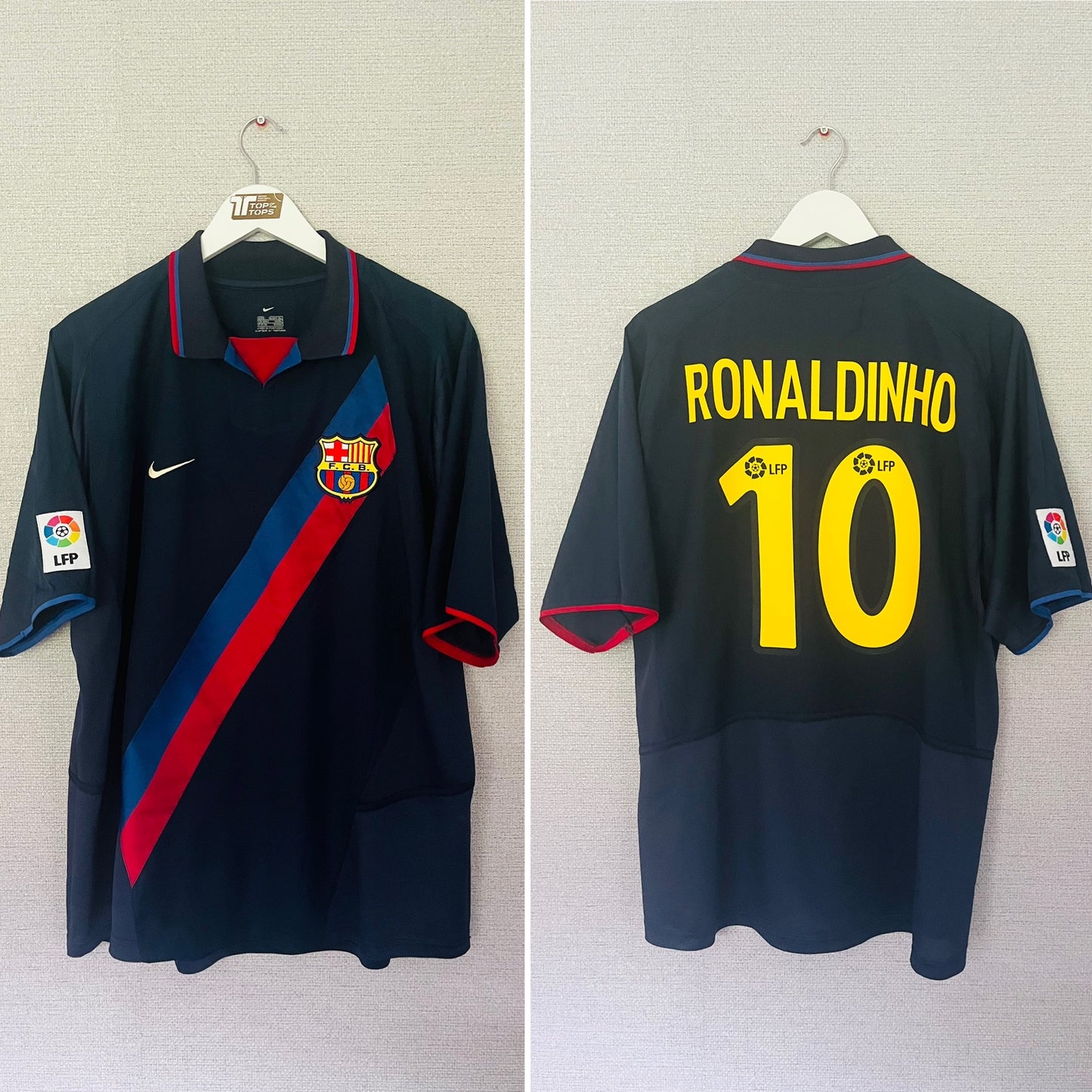 Barcelona away football shirt 2003/04 Ronaldinho Large