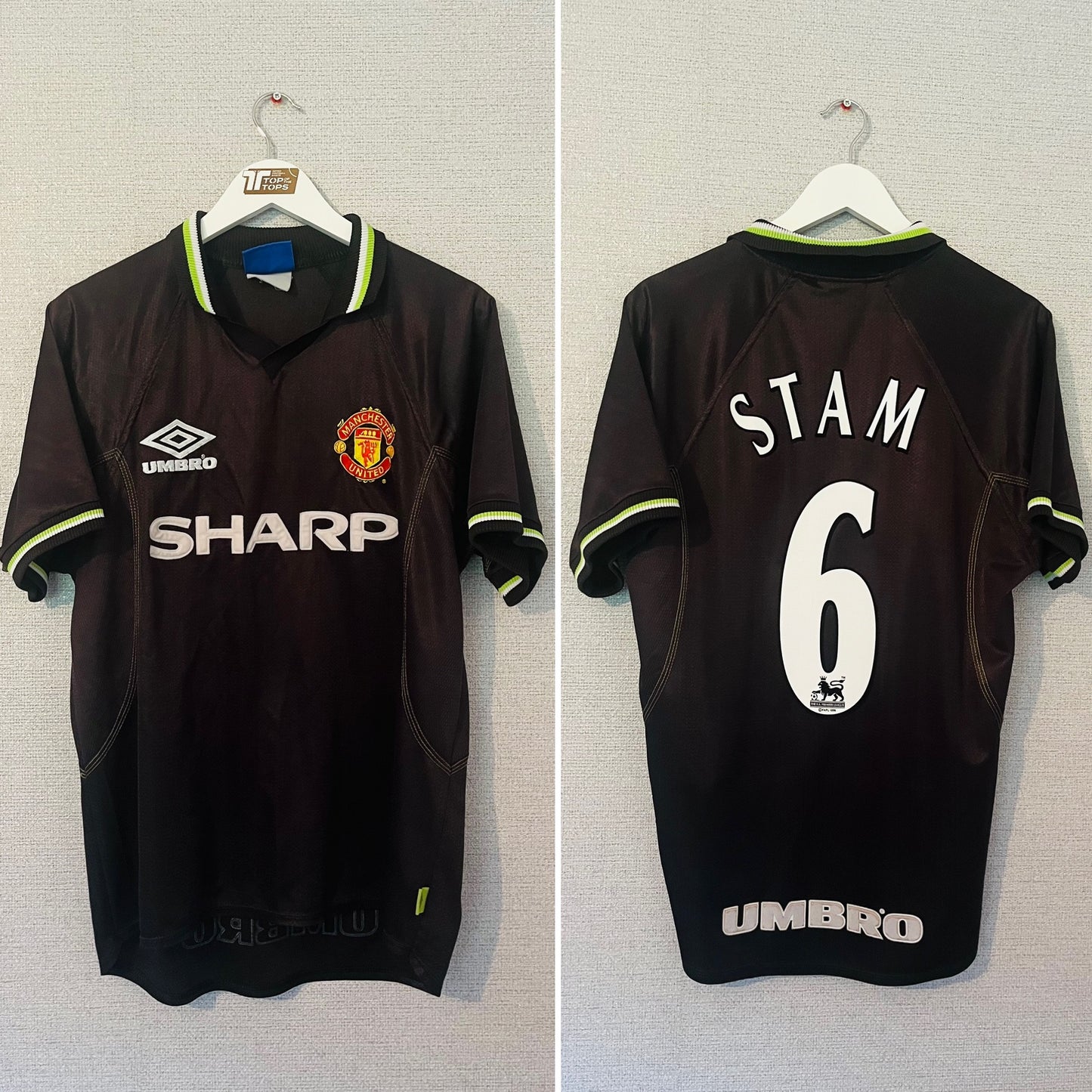 Manchester United third football shirt 1998/99 Stam Medium